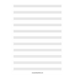 sheet music empty 12 portées A4 21X29.7