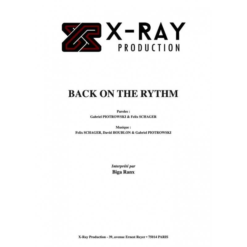 Partition BACK ON THE RYTHM feat GOVERNOR GENERAL RUGGED BIGA RANX
