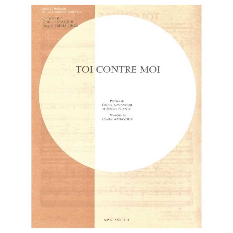 Sheet music TOI CONTRE MOI Charles AZNAVOUR