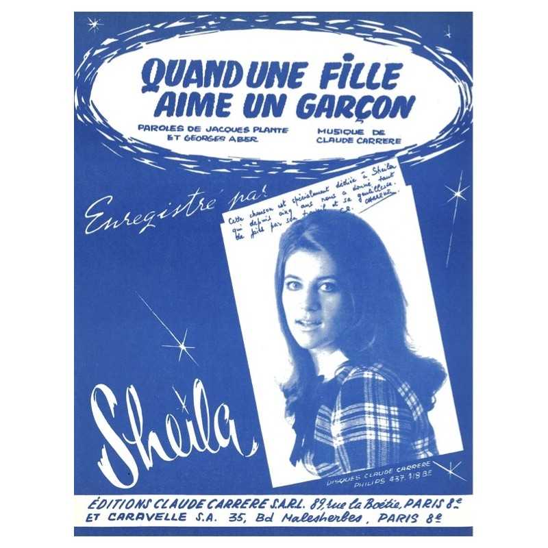 Sheet music QUAND UNE FILLE AIME UN GARÇON SHEILA