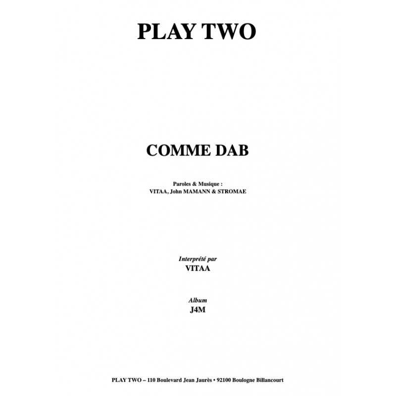 Partition COMME DAB VITAA PDF