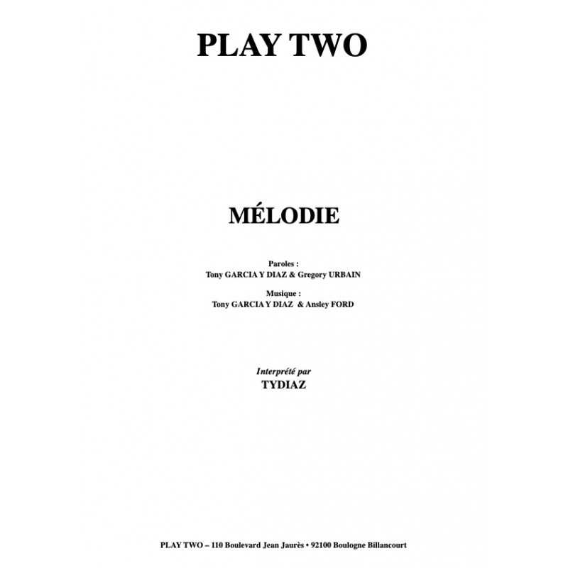 Sheet music MÉLODIE TYDIAZ PDF