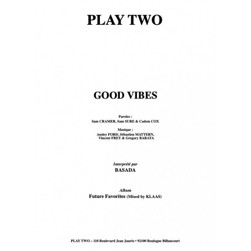 Partition GOOD VIBES BASADA PDF