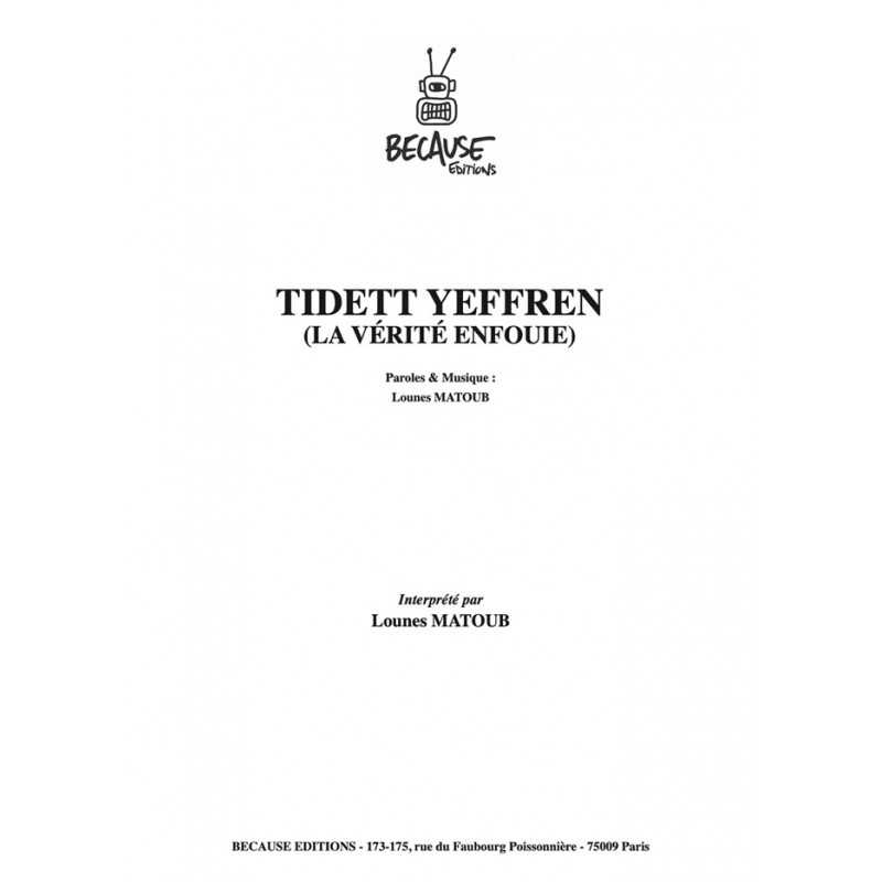 Partition TIDETT YEFFREN (LA VÉRITÉ ENFOUIE) MATOUB LOUNÈS pdf