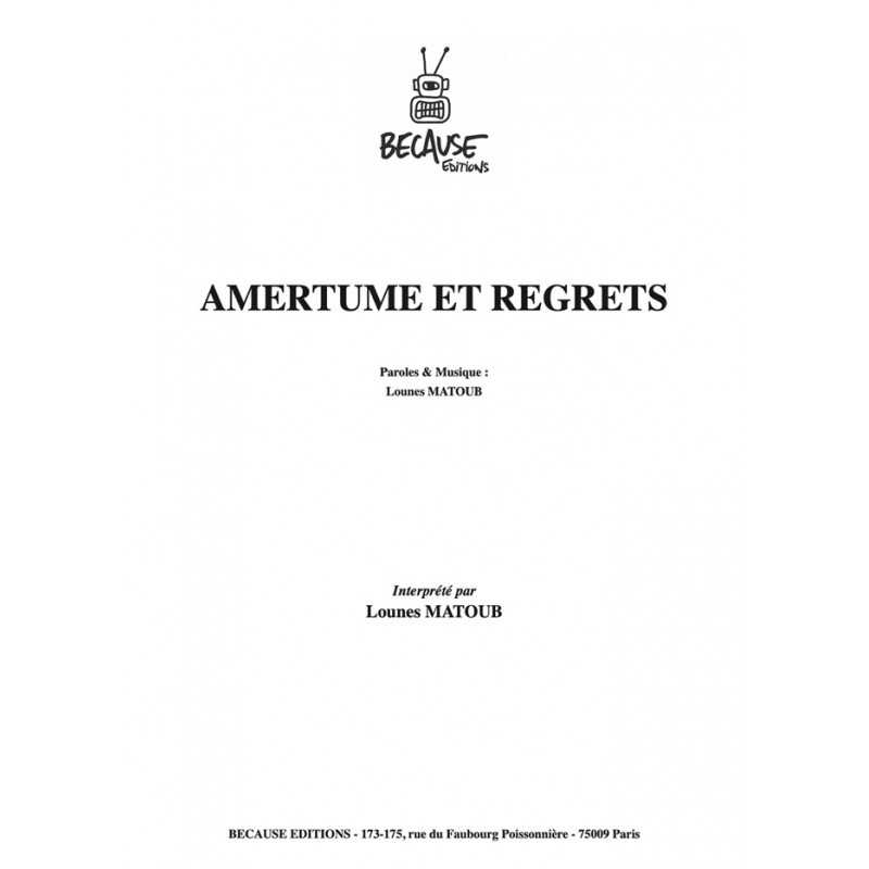 Sheet music AMERTUME ET REGRETS MATOUB LOUNÈS pdf