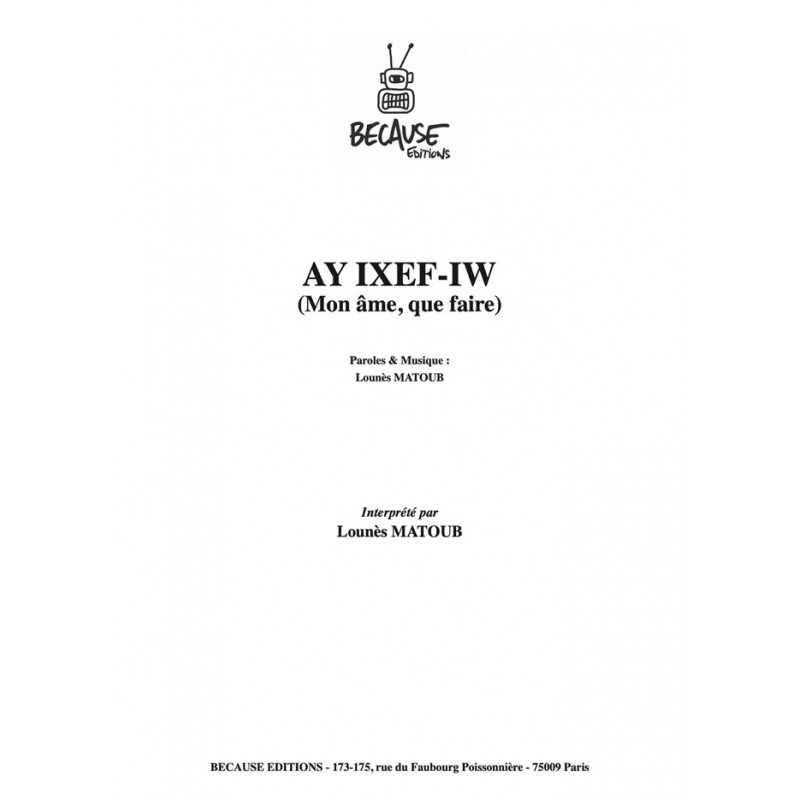 Partition AY IXEF-IW (MON ÂME, QUE FAIRE) MATOUB LOUNÈS pdf