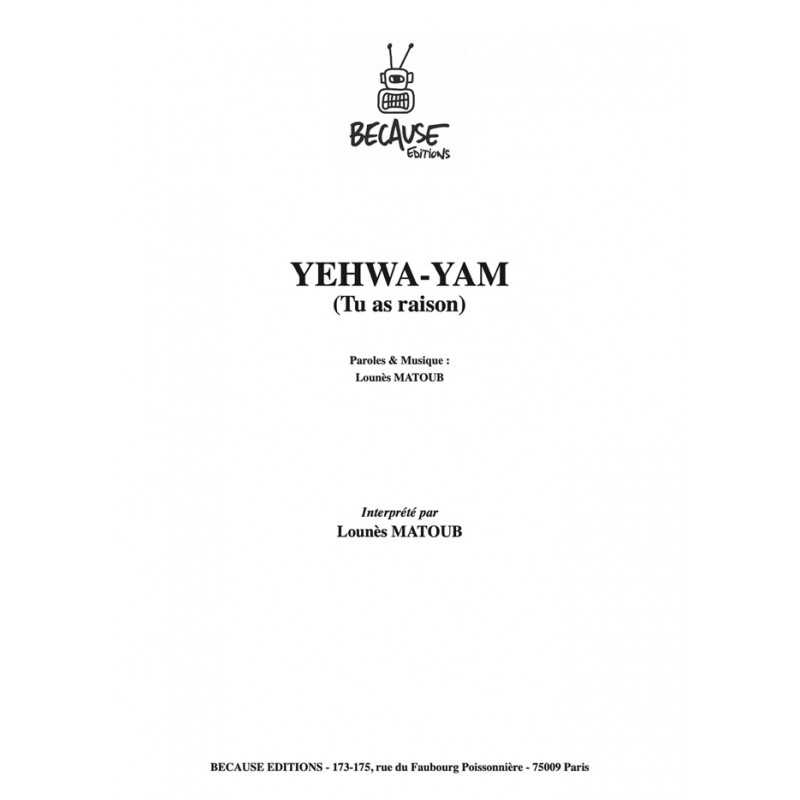 Sheet music YEHWA-YAM (TU AS RAISON) MATOUB LOUNÈS pdf