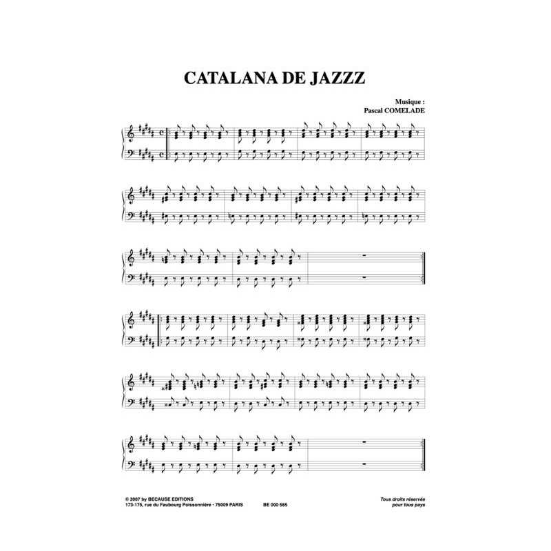 Partition PDF CATALAMA DE JAZZZ Pascal COMELADE