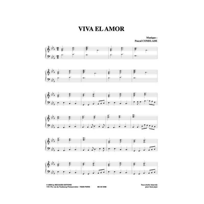 Partition PDF VIVA EL AMOR Pascal COMELADE