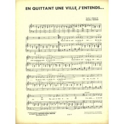 Sheet music EN QUITTANT UNE VILLE, J'ENTENDS Charles Trenet