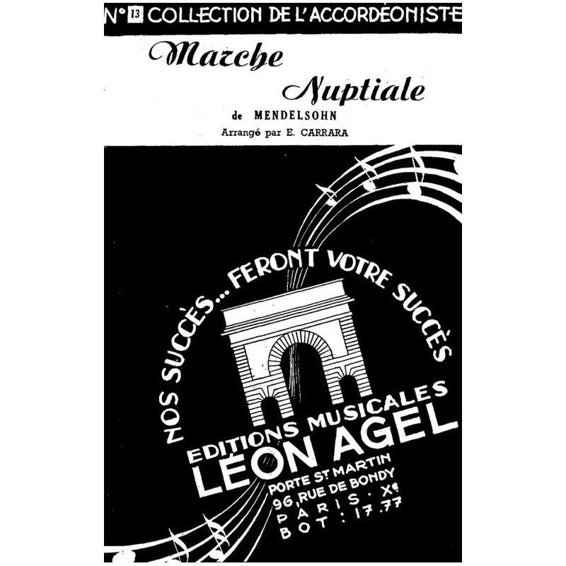 Partition PDF MARCHE NUPTIALE Emile CARRARA