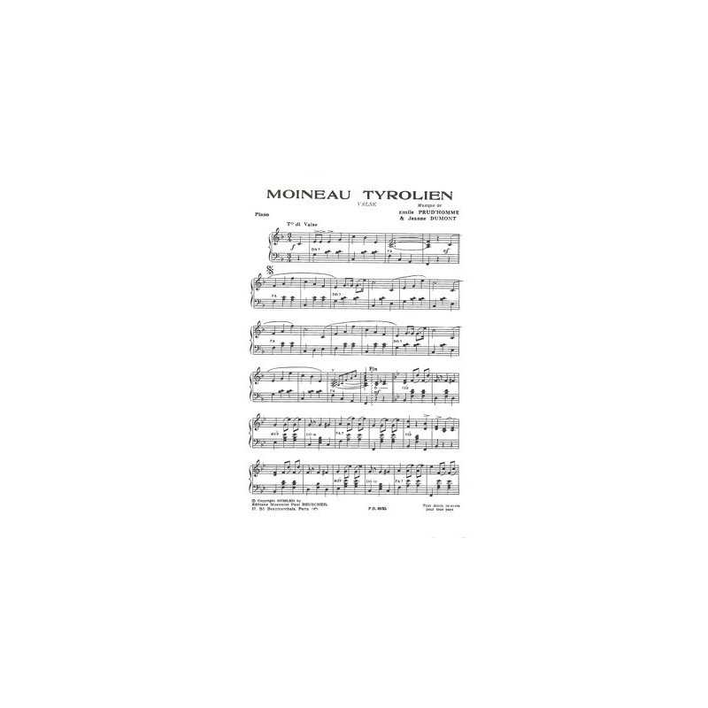 Partition PDF MOINEAU TYROLIEN Emile PRUD'HOMME