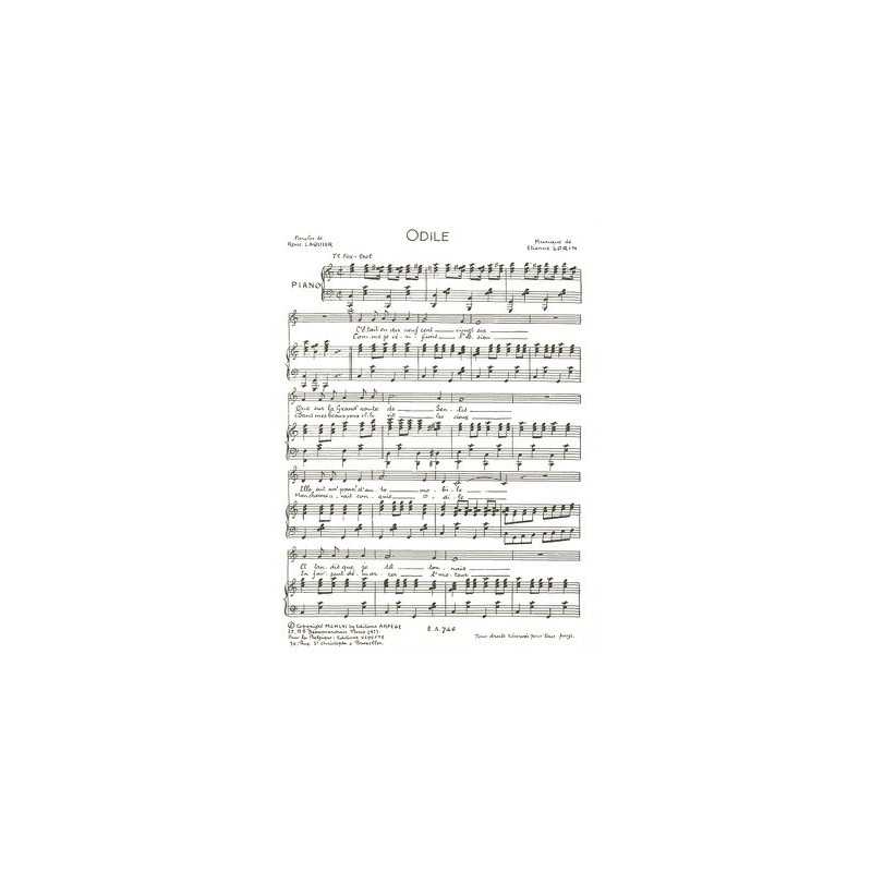 Partition PDF ODILE BOURVIL sheet music