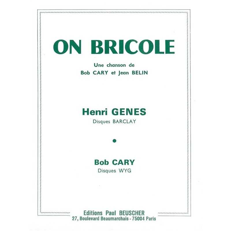 Partition PDF ON BRICOLE Henri GÉNÈS & Bob CARY