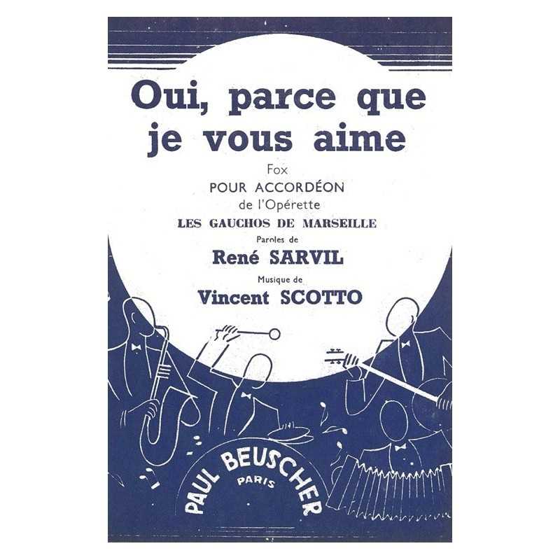 Partition PDF OUI PARCE QUE JE VOUS AIME ALIBERT