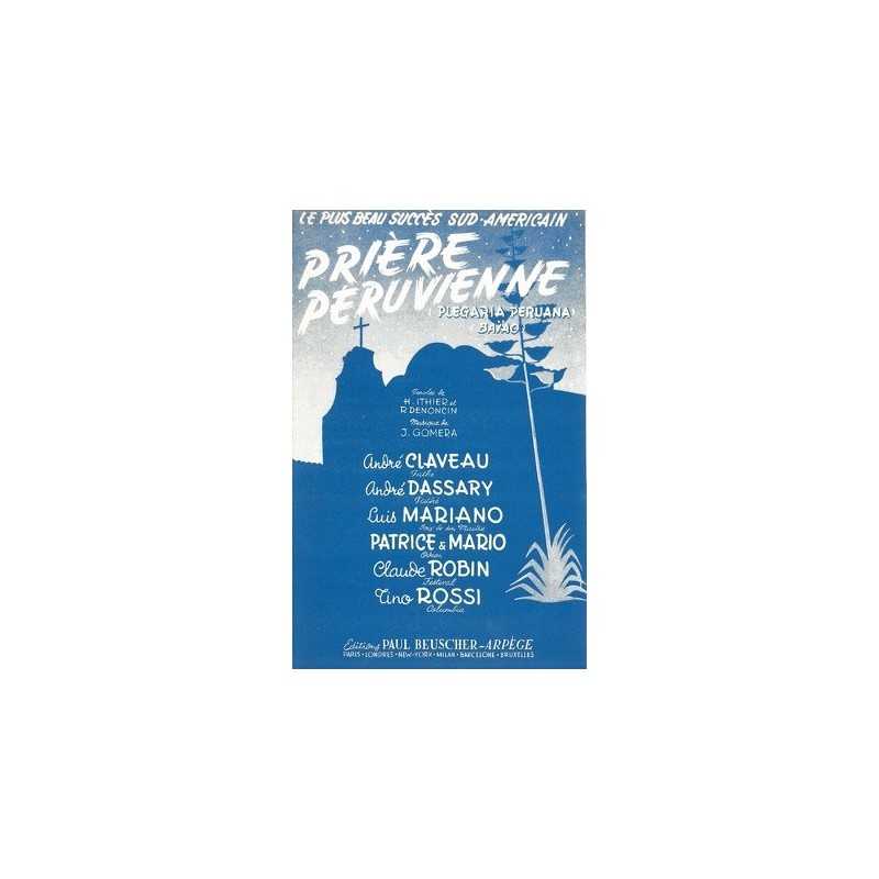 Partition PDF PRIERE PERUVIENNE André CLAVEAU