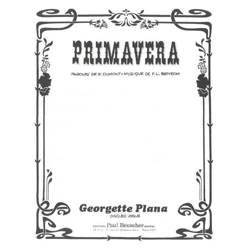 Partition PDF PRIMAVERA Georgette PLANA