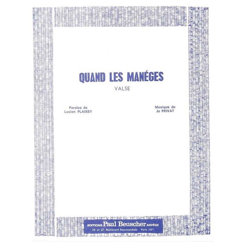 Partition PDF QUAND LES MANÈGES