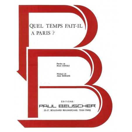 QUEL TEMPS FAIT-IL A PARIS ?