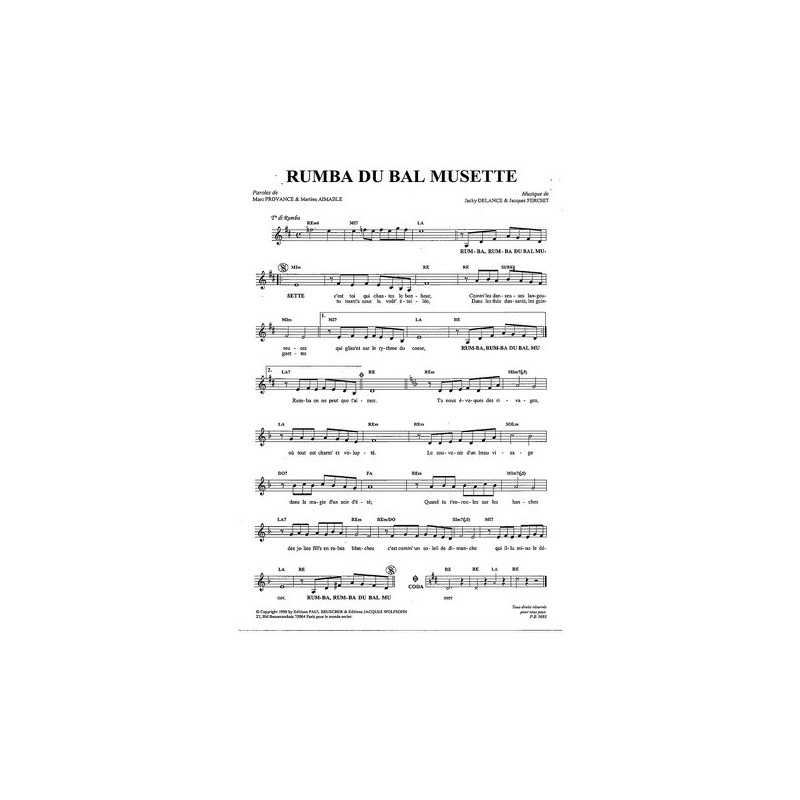 Partition PDF RUMBA DU BAL MUSETTE