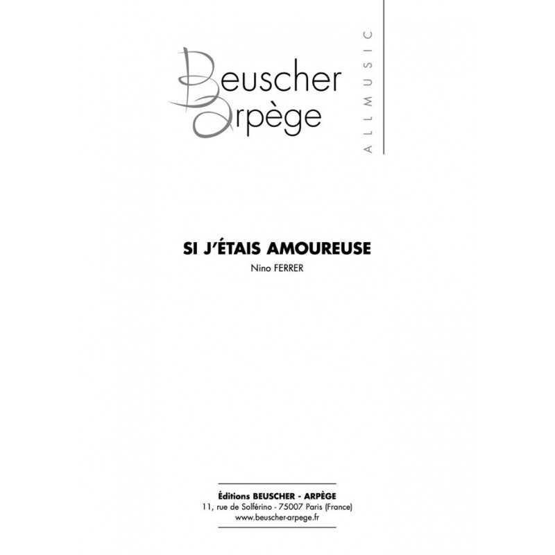 Partition PDF SI J'ÉTAIS AMOUREUSE