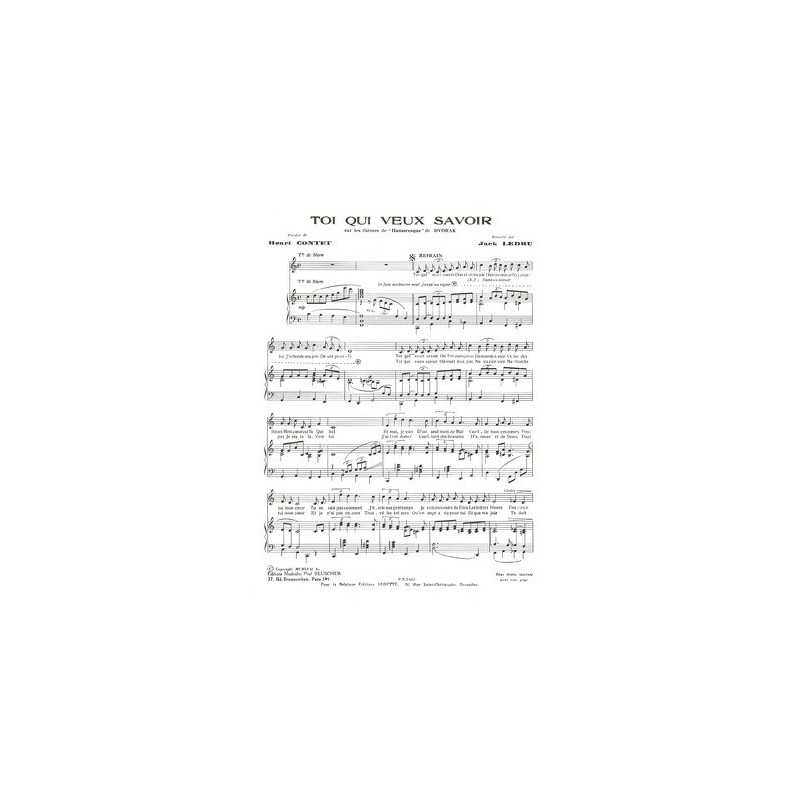 Partition PDF TOI QUI VEUX SAVOIR