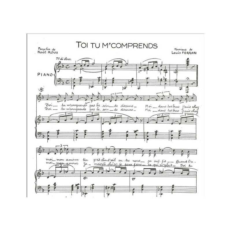 Partition PDF TOI TU ME COMPRENDS