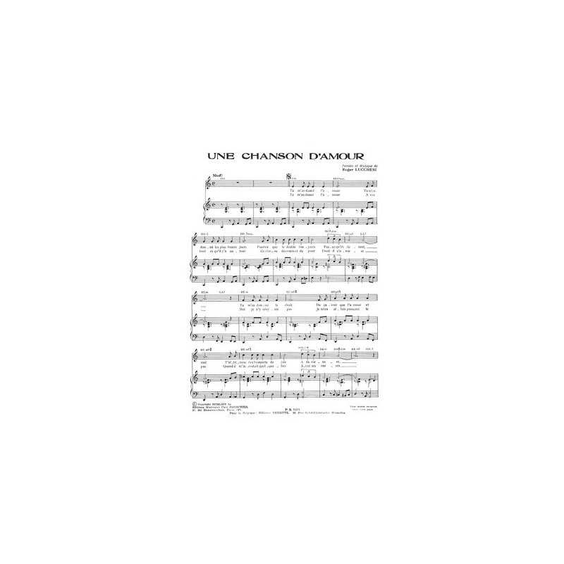Partition PDF UNE CHANSON D'AMOUR