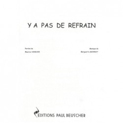 Partition PDF Y A PAS DE REFRAIN