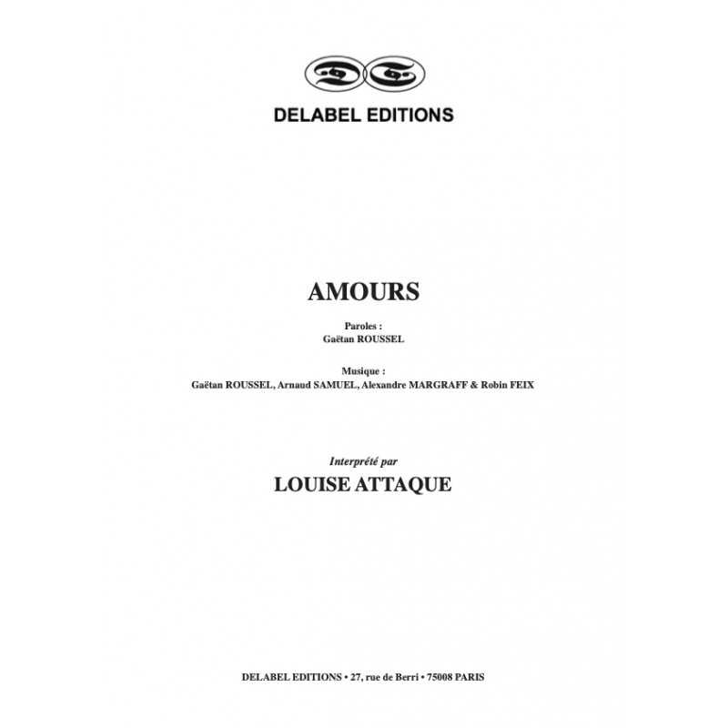 Sheet music AMOURS LOUISE ATTAQUE PDF
