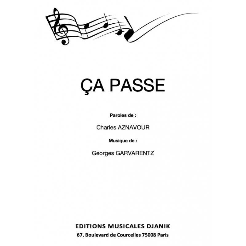 Partition ÇA PASSE Charles AZNAVOUR PDF