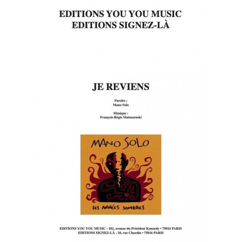 Sheet music JE REVIENS MANO SOLO PDF