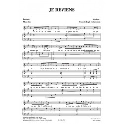 Sheet music JE REVIENS MANO SOLO PDF