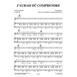 Partition J'AURAI DÛ COMPRENDRE Yannick Noah PDF