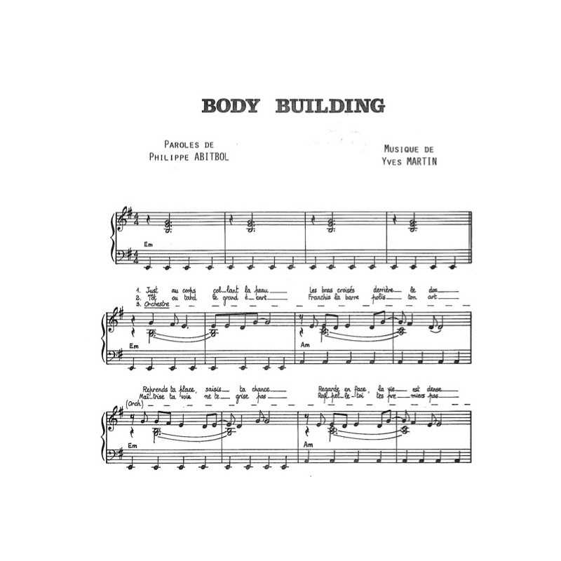 Sheet music BODY BUILDING SHEILA