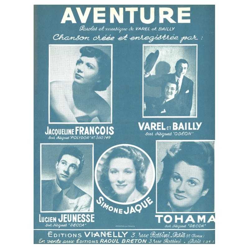 Partition AVENTURE Jacqueline François