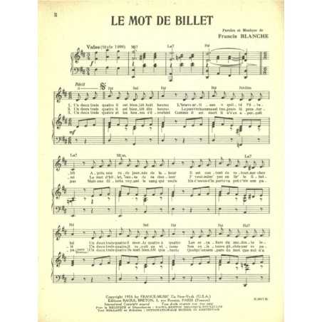 LE MOT DE BILLET