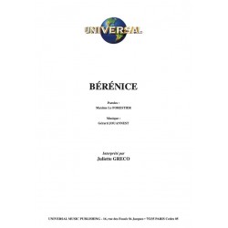 Sheet music BÉRÉNICE Juliette Gréco PDF