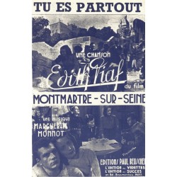 Sheet music TU ES PARTOUT Edith Piaf PDF
