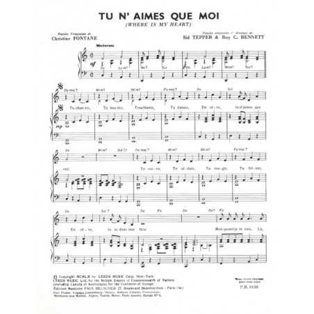 TU N'AIMES QUE MOI (WHERE IS MY HEART)