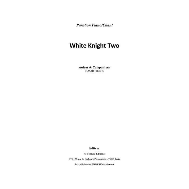 Partition PDF WHITE KNIGHT TWO SURKIN