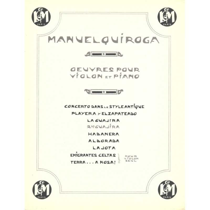 Sheet music SECONDA GUAJIRA Manuel QUIROGA