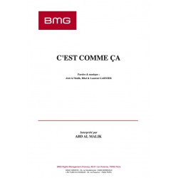 Sheet music C'EST COMME ÇA ABD AL MALIK pdf