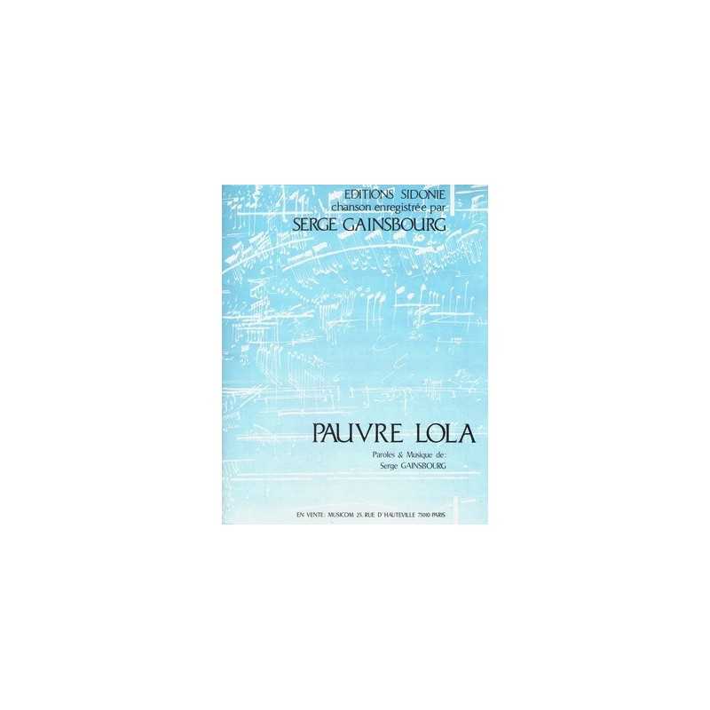 Sheet music PAUVRE LOLA Serge GAINSBOURG