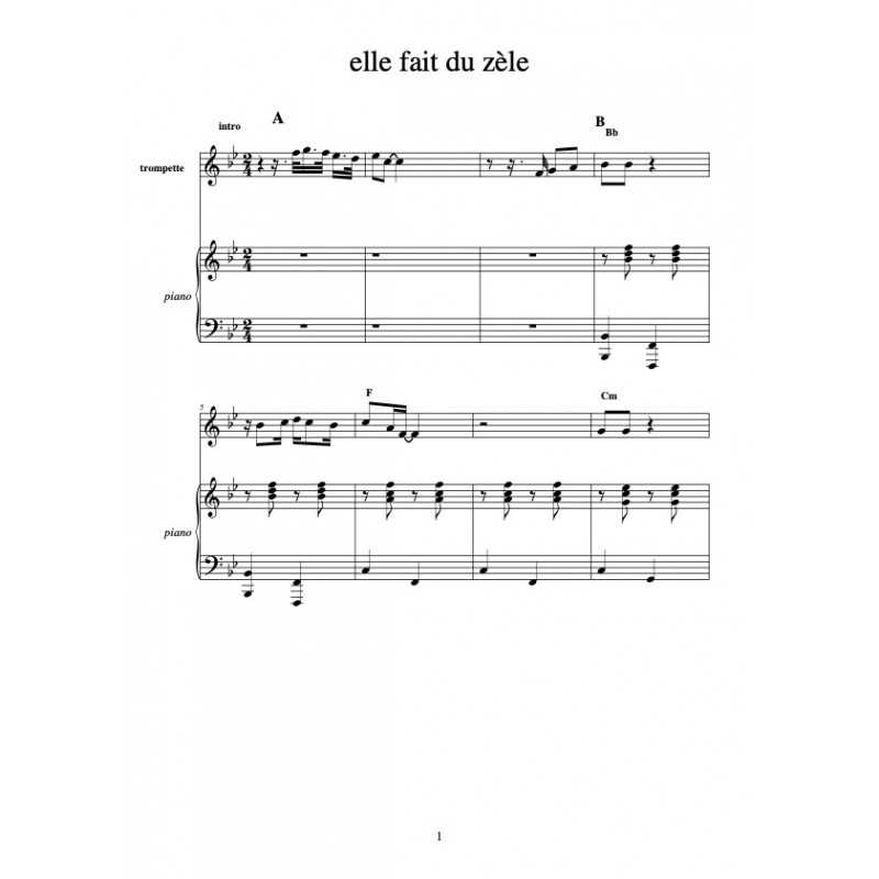 Sheet music ELLE FAIT DU ZÈLE LES OGRES DE BARBACK pdf