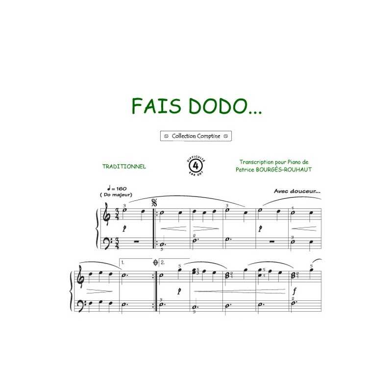 Sheet music FAIS DODO PDF