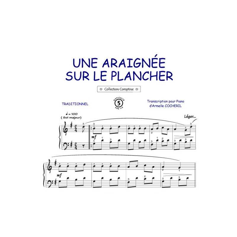 Partition UNE ARAIGNÉE SUR LE PLANCHER pdf