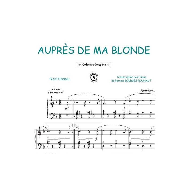 Partition AUPRÈS DE MA BLONDE pdf