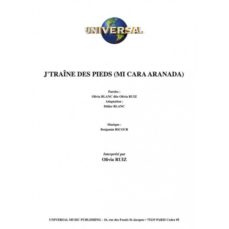 Sheet music J'TRAÎNE DES PIEDS (MI CARA ARANADA) Olivia RUIZ pdf