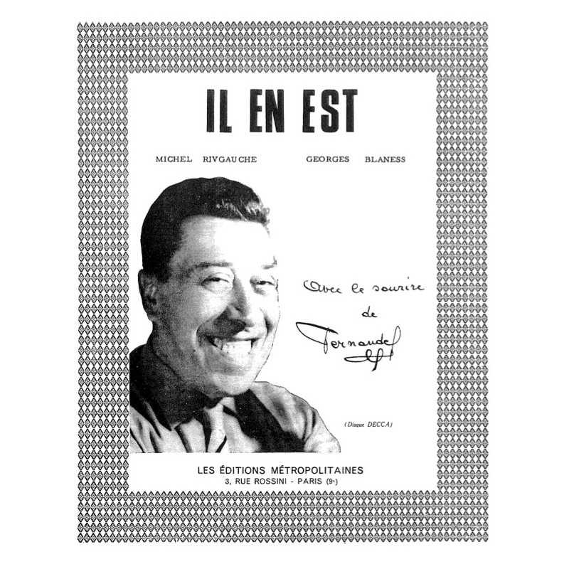 Partition IL EN EST FERNANDEL